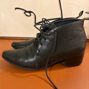 Grey City leather lace boots